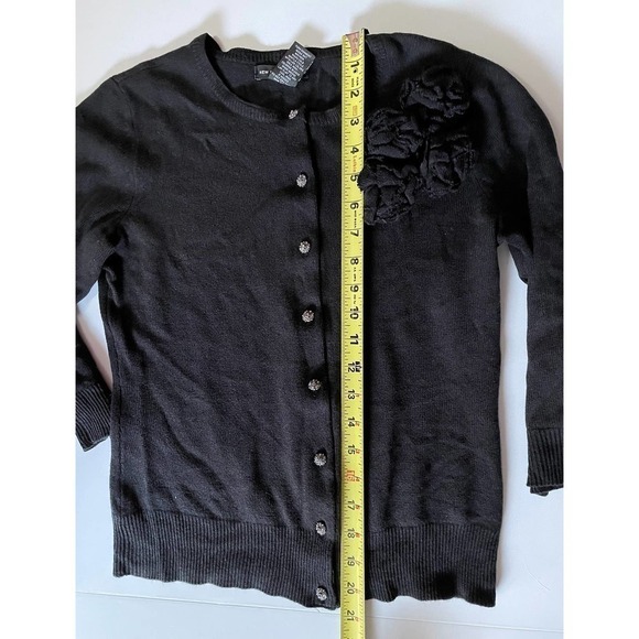 NEW York & Company Rhinestone Front Black Sweater Size S - Picture 6 of 8